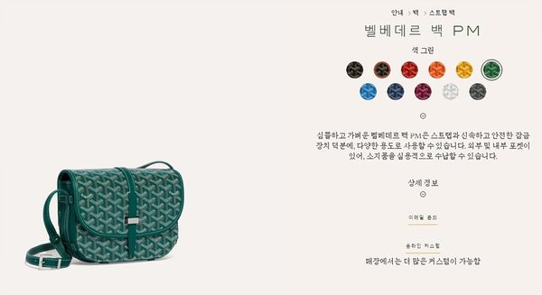 고야드 벨베데르 백 PM / 그린