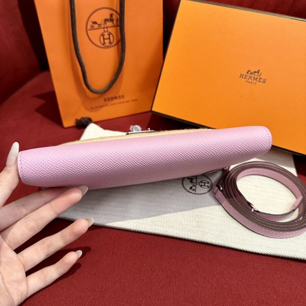 [하이엔드급] 에르메스 켈리 투고 크로스백 KELLY TOGO WOC / X9 Mauve Palladium 엡솜 은장 [매장가 1090만원대]