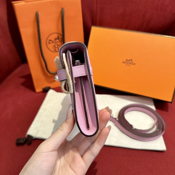 [하이엔드급] 에르메스 켈리 투고 크로스백 KELLY TOGO WOC / X9 Mauve Palladium 엡솜 은장 [매장가 1090만원대]