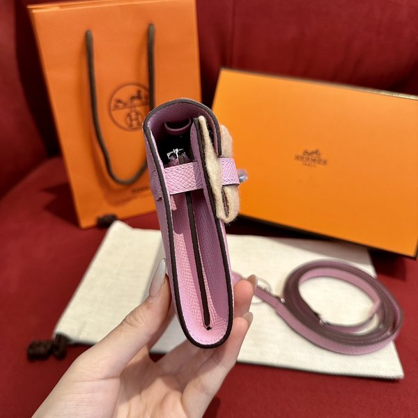 [하이엔드급] 에르메스 켈리 투고 크로스백 KELLY TOGO WOC / X9 Mauve Palladium 엡솜 은장 [매장가 1090만원대]