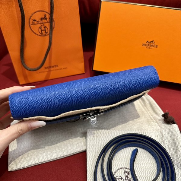 [하이엔드급] 에르메스 켈리 투고 크로스백 KELLY TOGO WOC / 7T 라이트블루 엡솜 은장 [매장가 1090만원대]