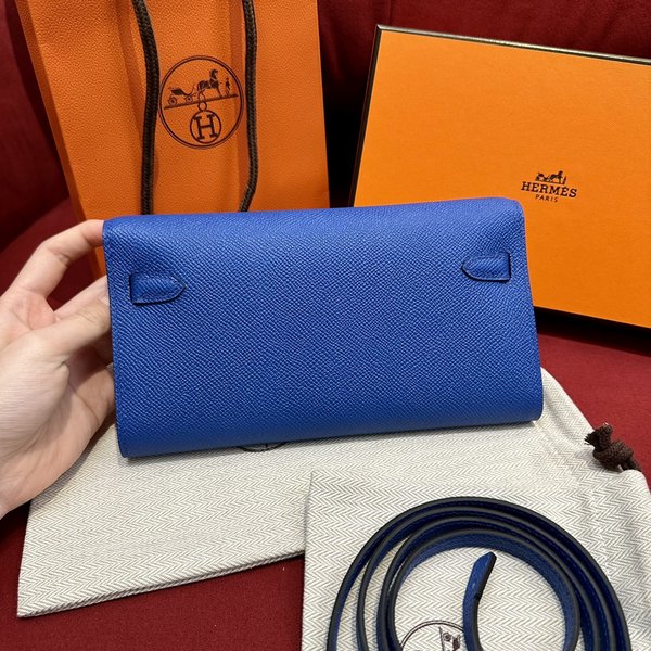 [하이엔드급] 에르메스 켈리 투고 크로스백 KELLY TOGO WOC / 7T 라이트블루 엡솜 은장 [매장가 1090만원대]