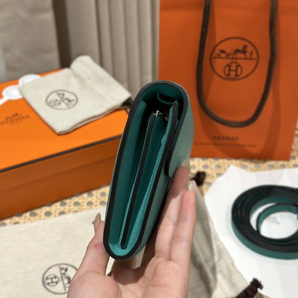 [하이엔드급] 에르메스 콘스탄스 투고 월렛  / O6 Vert Jade 엡솜 리자드은장 [매장가 1290만원대]