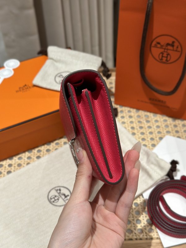 [하이엔드급] 에르메스 콘스탄스 투고 월렛  / I6 Rose extreme 리자드 악어 은장 [매장가 1290만원대]