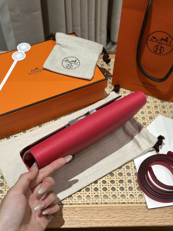 [하이엔드급] 에르메스 콘스탄스 투고 월렛  / I6 Rose extreme 리자드 악어 은장 [매장가 1290만원대]