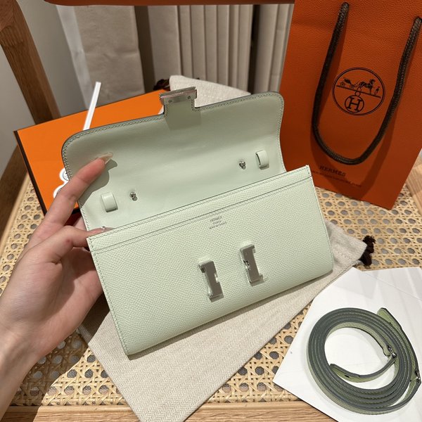 [하이엔드급] 에르메스 콘스탄스 투고 월렛  / OZ Vert Fizz 엡솜 은장 [매장가 990만원대]