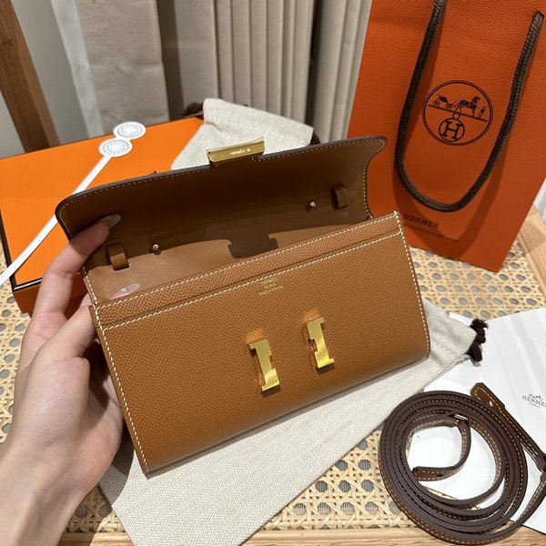 [하이엔드급] 에르메스 콘스탄스 투고 월렛  / CK37 브라운골드 엡솜 금장 [매장가 990만원대]