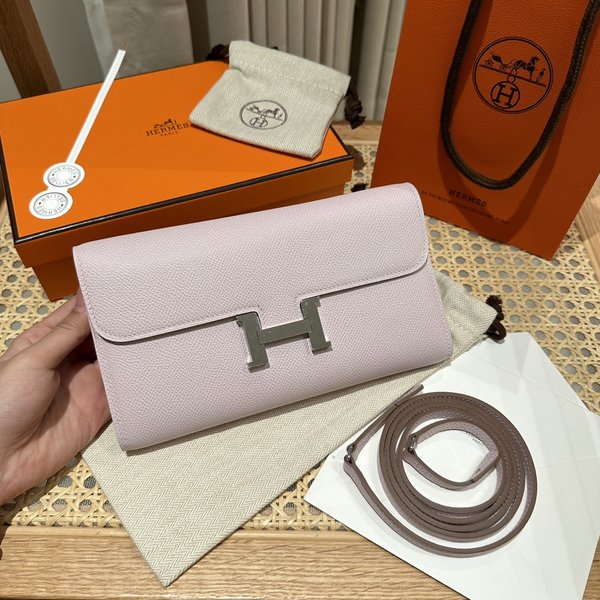 [하이엔드급] 에르메스 콘스탄스 투고 월렛  / 09 MAUVE PALE 엡솜 은장 [매장가 990만원대]