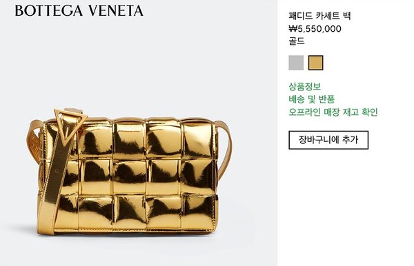 보테가베네타 패디드 카세트백 [매장가 555만원대]