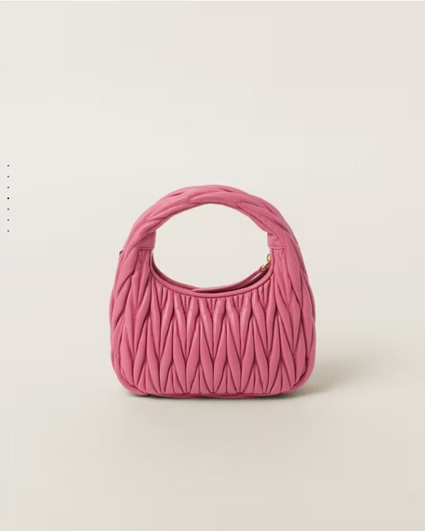 미우미우 완더 마테라쎄 나파 가죽 호보 미디움 백  / 베고니아 핑크 [330만원대]