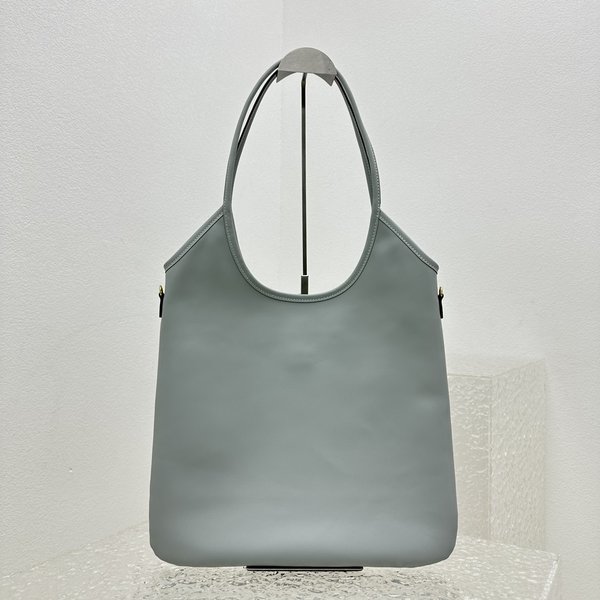 미우미우 아이비 아플리케 가죽 토트 백 / 라이트블루 [매장가265만원대]