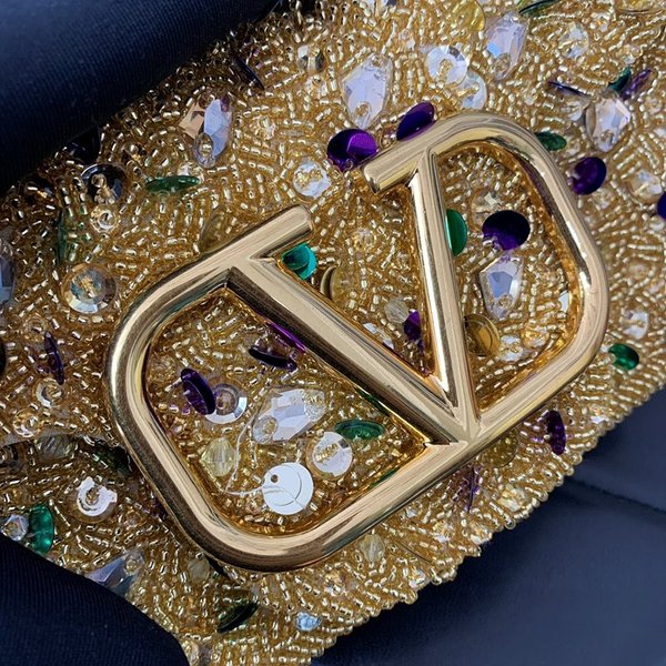 발렌티노 가라바니 크리스털 장식 스몰 로코 숄더백 / 옐로우 [매장가630만원대]