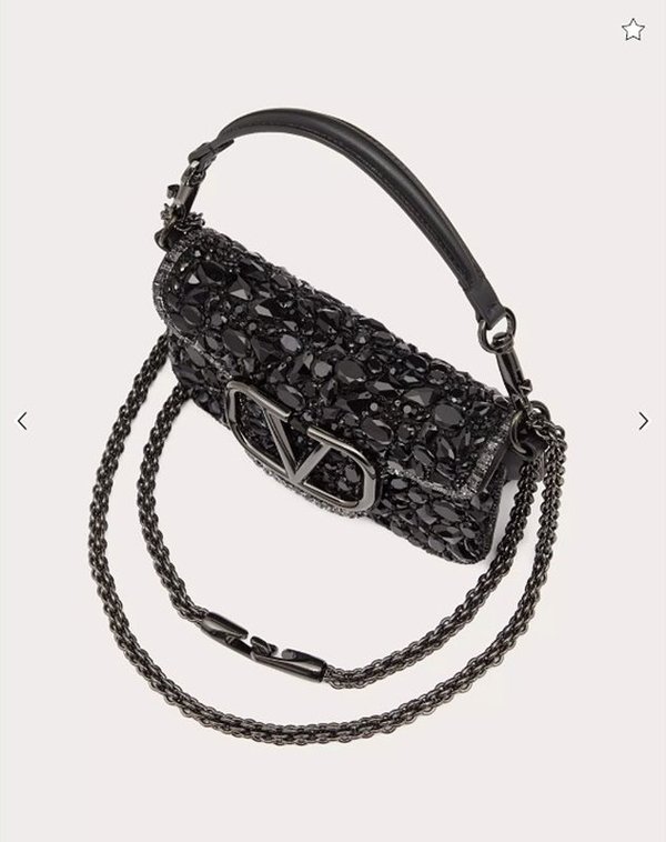 발렌티노 가라바니 크리스털 장식 스몰 로코 숄더백 / 블랙 [매장가630만원대]