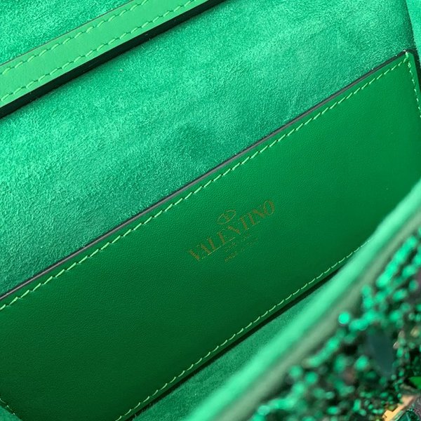 발렌티노 가라바니 크리스털 장식 스몰 로코 숄더백 / 그린 [매장가630만원대]