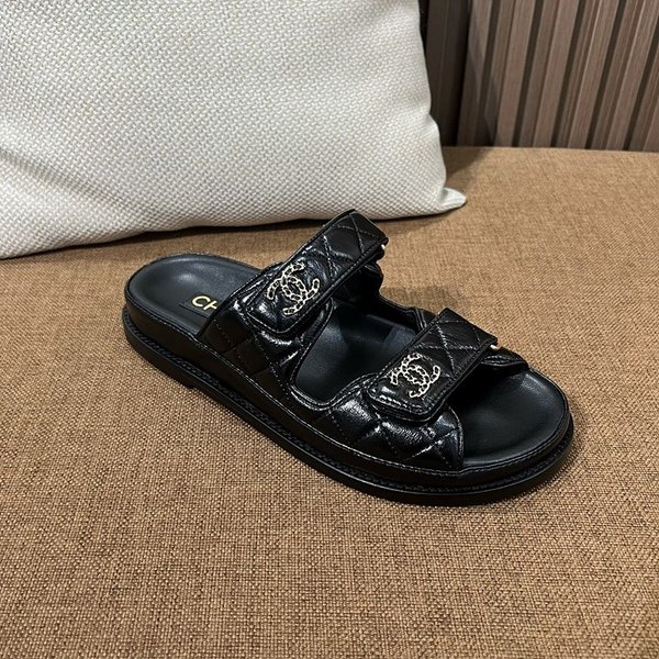 샤넬 벨크로 뮬 슬리퍼 CC 로고 블랙 [매장가 233만원대]