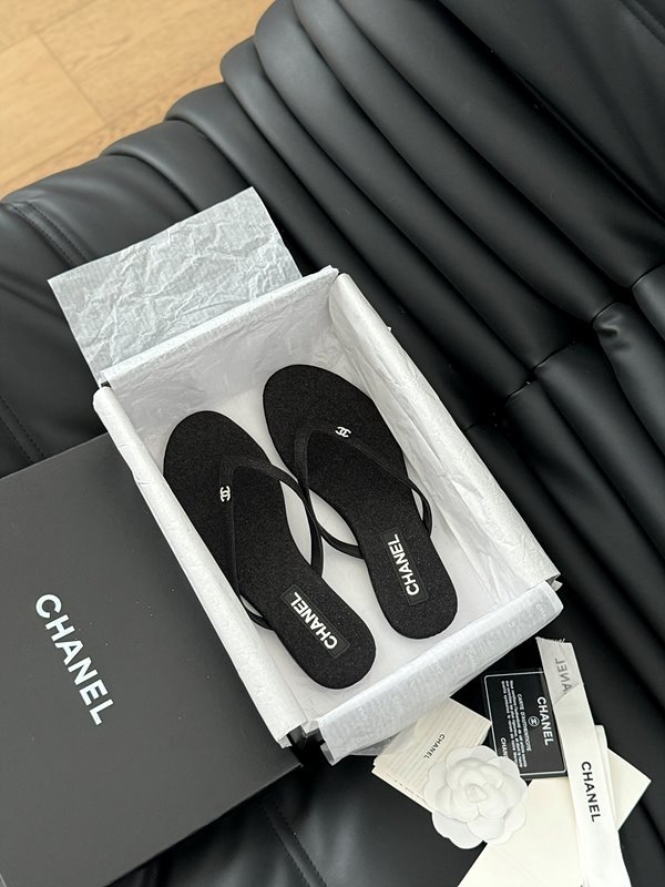 샤넬 THONGS 쪼리 코튼 실크 [매장가 140만원대]