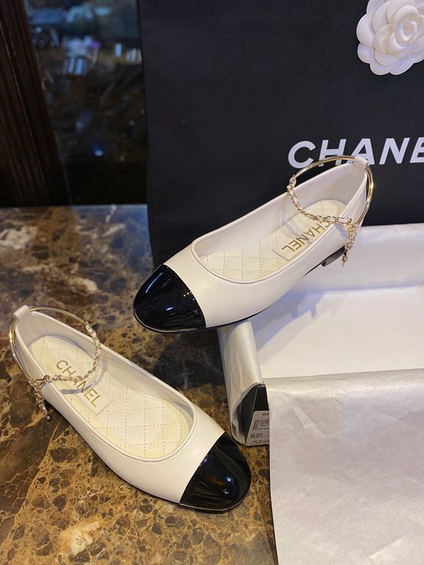 샤넬 발레리나 체인 스트랩 레더 여성 플랫 슈즈 [매장가 200만원대]
