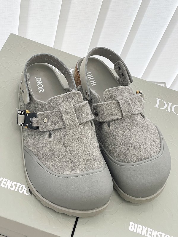 디올 x 버켄스탁 토키오 뮬 펠트 울 누벅 카프스킨 그레이 샌들 슬리퍼 [매장가 376만원대]