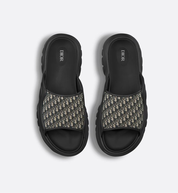 타운 샌들 / 블랙 러버 베이지 블랙 디올 오블리크 자카드 [매장가120만원대]