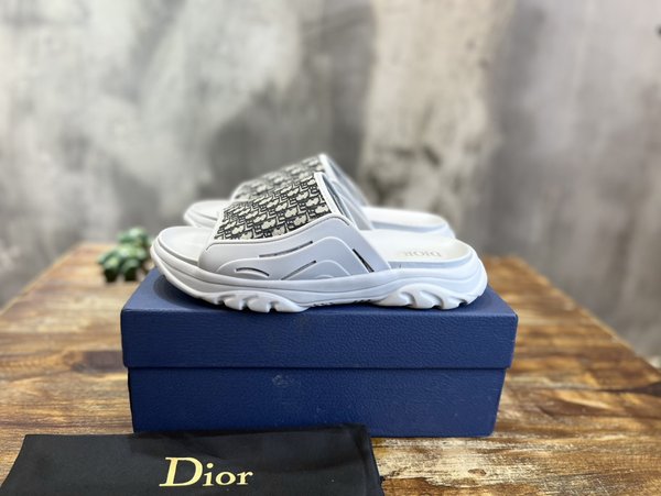 타운 샌들 / 그레이 러버 베이지 블랙 디올 오블리크 자카드 [매장가120만원대]