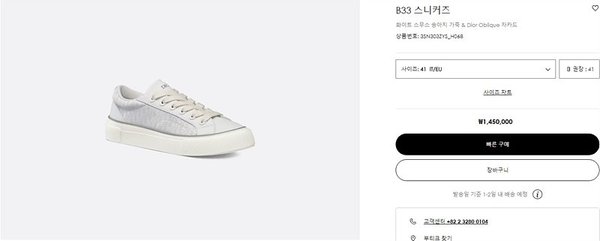 디올 B33 스니커즈 화이트 스무스 [매장가 140만원대]