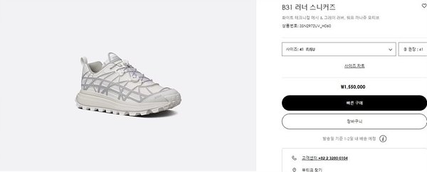 디올 B31 러너 스니커즈 화이트 [매장가 150만원대]