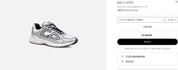 디올 B30 스니커즈 화이트 메시&실버 톤 [매장가 150만원대]