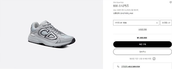 디올 B30 스니커즈 그레이 메시 [매장가 150만원대]