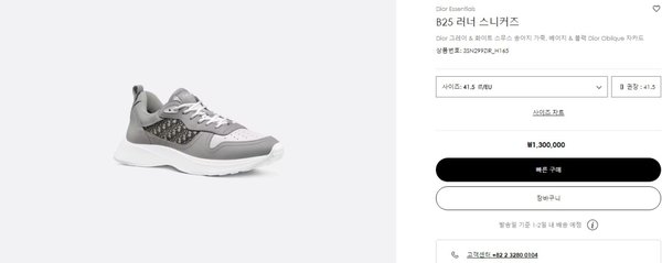 디올 B25 러너 스니커즈 그레이&화이트  [매장가 130만원대]