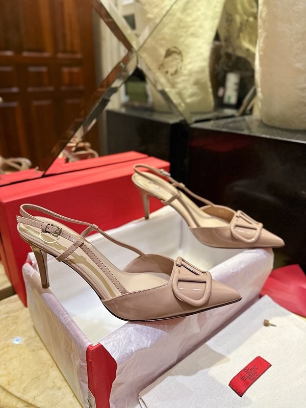 발렌티노 페이던트 가죽 브이로고 시그니처 슬링백 펌프스 80MM [매장가 139만원대]