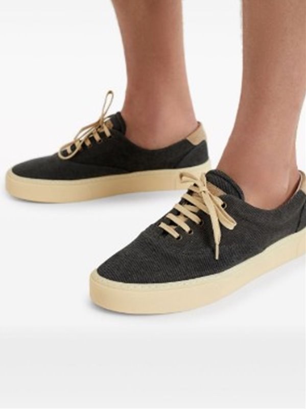 BRUNELLO CUCINELLI 브루넬로 쿠치넬리 남성 트윌 레이스업 스니커즈 / 앤트러사이트 그레이 [매장가125만원대]