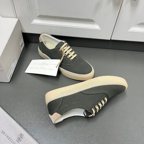BRUNELLO CUCINELLI 브루넬로 쿠치넬리 남성 트윌 레이스업 스니커즈 / 앤트러사이트 그레이 [매장가125만원대]