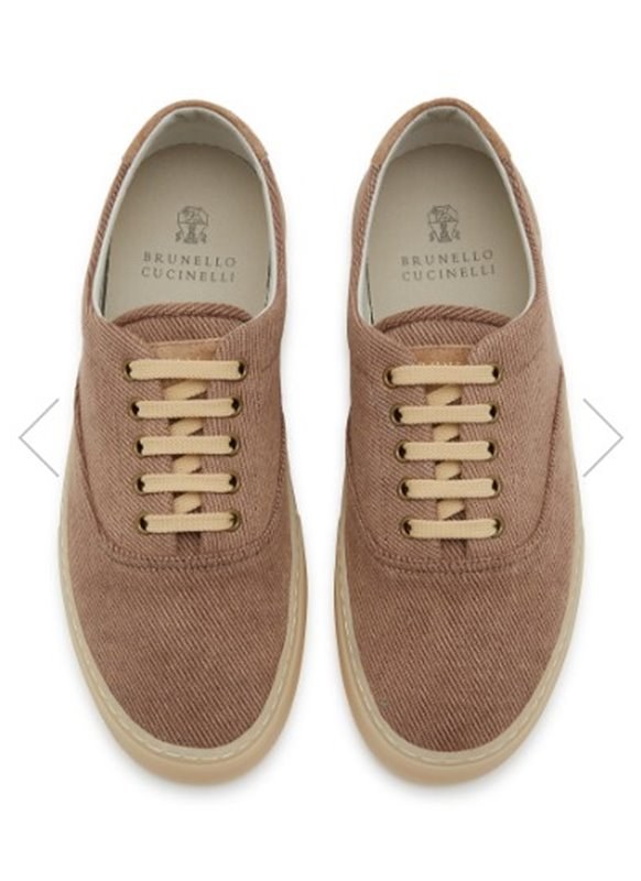 BRUNELLO CUCINELLI 브루넬로 쿠치넬리 남성 트윌 레이스업 스니커즈 / 브라운 [매장가125만원대]