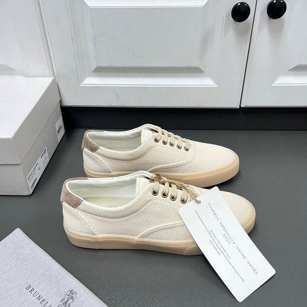BRUNELLO CUCINELLI 브루넬로 쿠치넬리 남성 트윌 레이스업 스니커즈 / 베이지 [매장가125만원대]