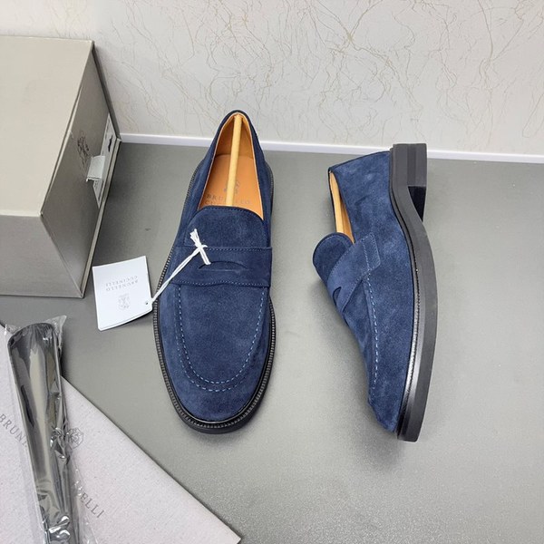 BRUNELLO CUCINELLI 브루넬로 쿠치넬리 남성 스웨이드 페니 로퍼 / 블루 [매장가175만원대]