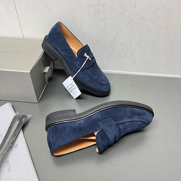BRUNELLO CUCINELLI 브루넬로 쿠치넬리 남성 스웨이드 페니 로퍼 / 블루 [매장가175만원대]