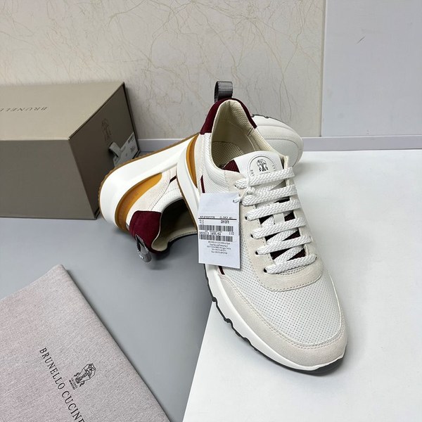 BRUNELLO CUCINELLI 브루넬로 쿠치넬리 남성 스웨이드 패치 펀칭 레더 스니커즈 / 화이트 [매장가189만원대]