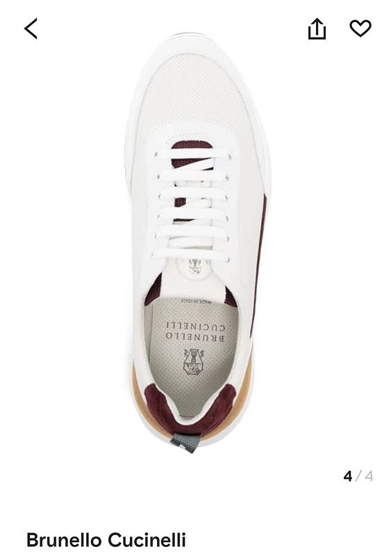 BRUNELLO CUCINELLI 브루넬로 쿠치넬리 남성 스웨이드 패치 펀칭 레더 스니커즈 / 화이트 [매장가189만원대]