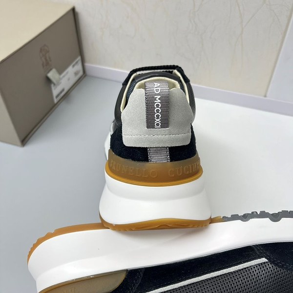 BRUNELLO CUCINELLI 브루넬로 쿠치넬리 남성 스웨이드 패치 펀칭 레더 스니커즈 / 블랙 [매장가189만원대]