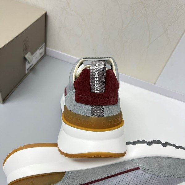 BRUNELLO CUCINELLI 브루넬로 쿠치넬리 남성 스웨이드 패치 펀칭 레더 스니커즈 / 그레이 [매장가189만원대]