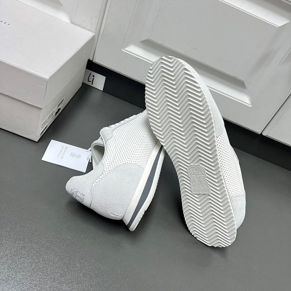 BRUNELLO CUCINELLI 브루넬로 쿠치넬리 남성 바이컬러 레더 스니커즈 / 화이트 [매장가166만원대]