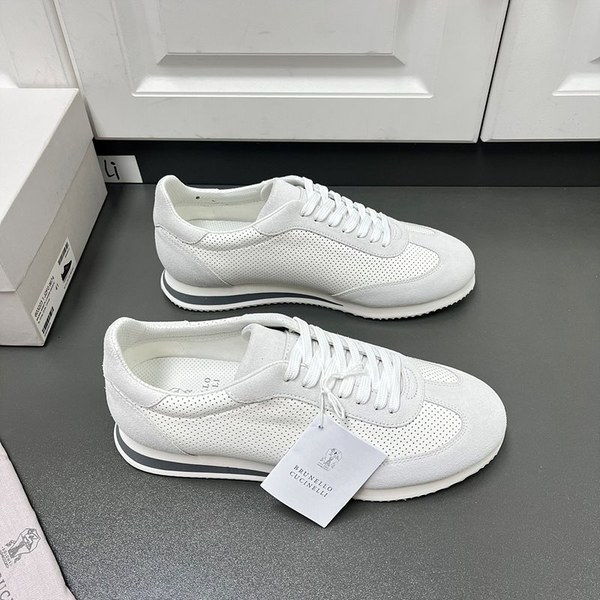 BRUNELLO CUCINELLI 브루넬로 쿠치넬리 남성 바이컬러 레더 스니커즈 / 화이트 [매장가166만원대]