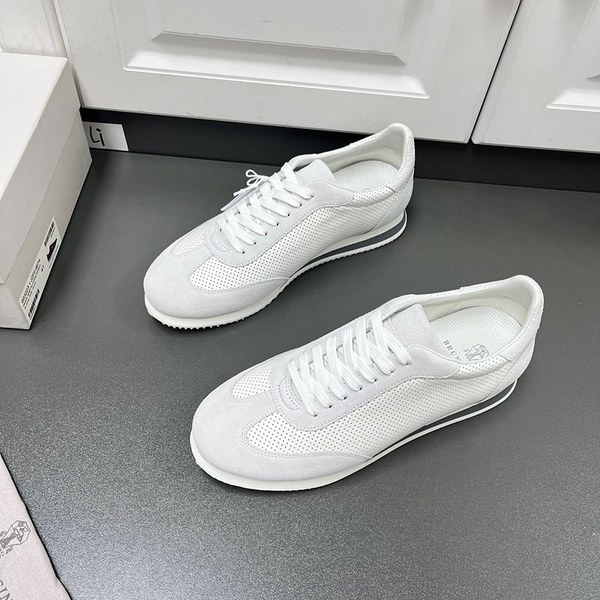 BRUNELLO CUCINELLI 브루넬로 쿠치넬리 남성 바이컬러 레더 스니커즈 / 화이트 [매장가166만원대]