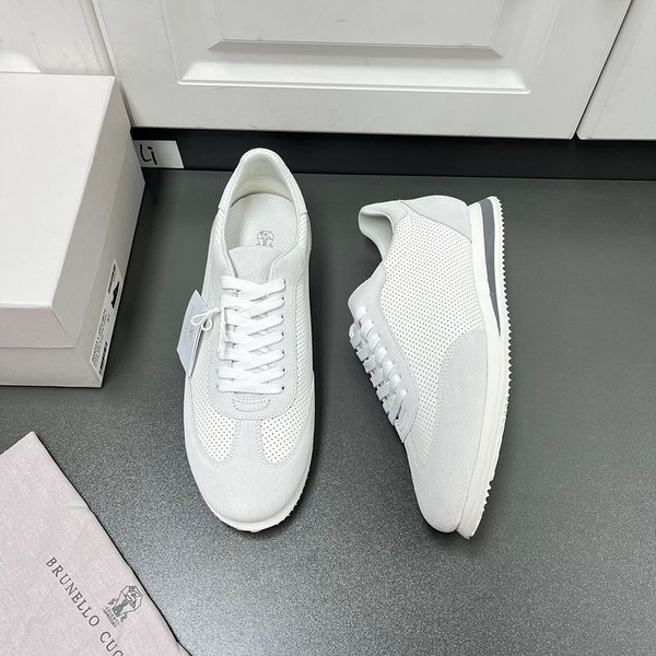 BRUNELLO CUCINELLI 브루넬로 쿠치넬리 남성 바이컬러 레더 스니커즈 / 화이트 [매장가166만원대]