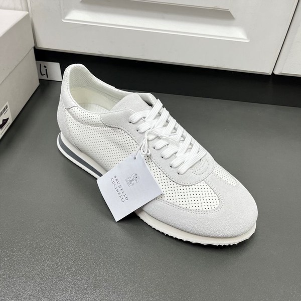 BRUNELLO CUCINELLI 브루넬로 쿠치넬리 남성 바이컬러 레더 스니커즈 / 화이트 [매장가166만원대]