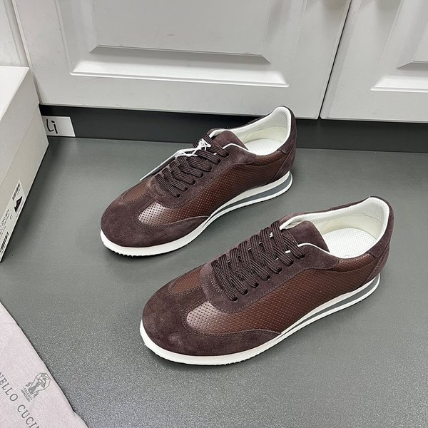 BRUNELLO CUCINELLI 브루넬로 쿠치넬리 남성 바이컬러 레더 스니커즈 / 다크커피 [매장가166만원대]