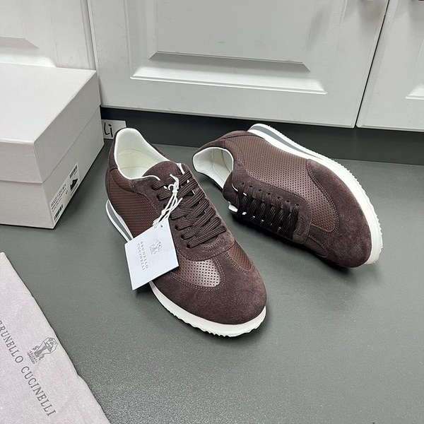 BRUNELLO CUCINELLI 브루넬로 쿠치넬리 남성 바이컬러 레더 스니커즈 / 다크커피 [매장가166만원대]