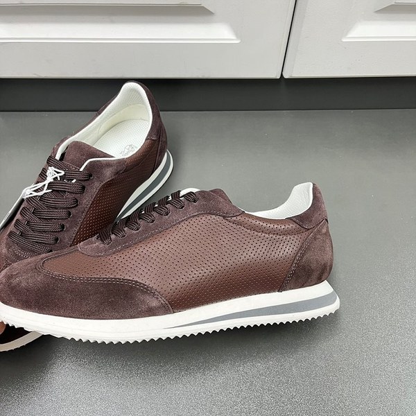 BRUNELLO CUCINELLI 브루넬로 쿠치넬리 남성 바이컬러 레더 스니커즈 / 다크커피 [매장가166만원대]
