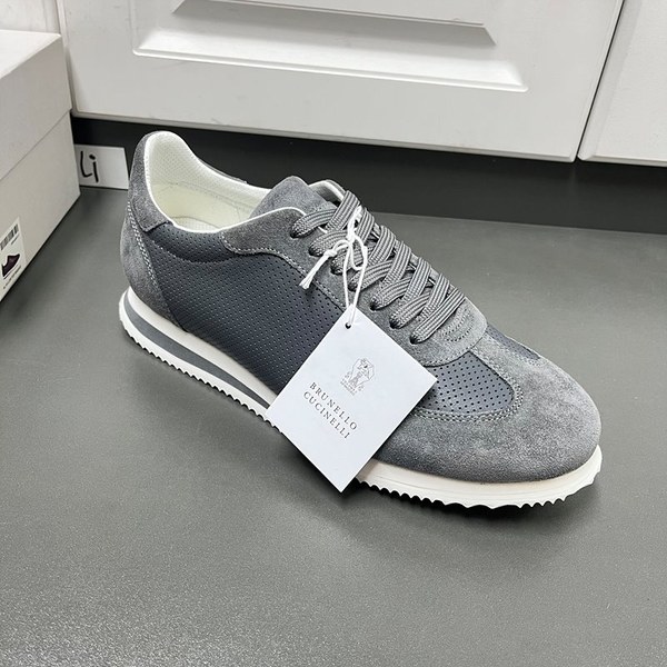 BRUNELLO CUCINELLI 브루넬로 쿠치넬리 남성 바이컬러 레더 스니커즈 / 그레이 [매장가166만원대]