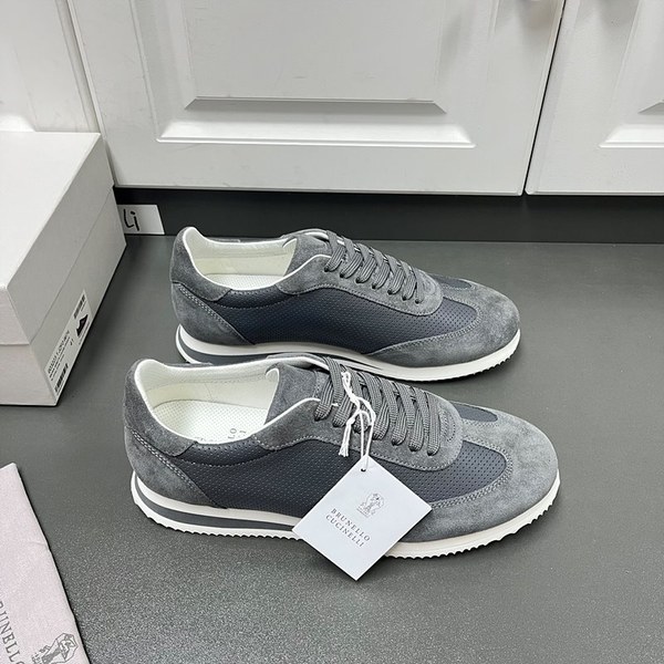 BRUNELLO CUCINELLI 브루넬로 쿠치넬리 남성 바이컬러 레더 스니커즈 / 그레이 [매장가166만원대]